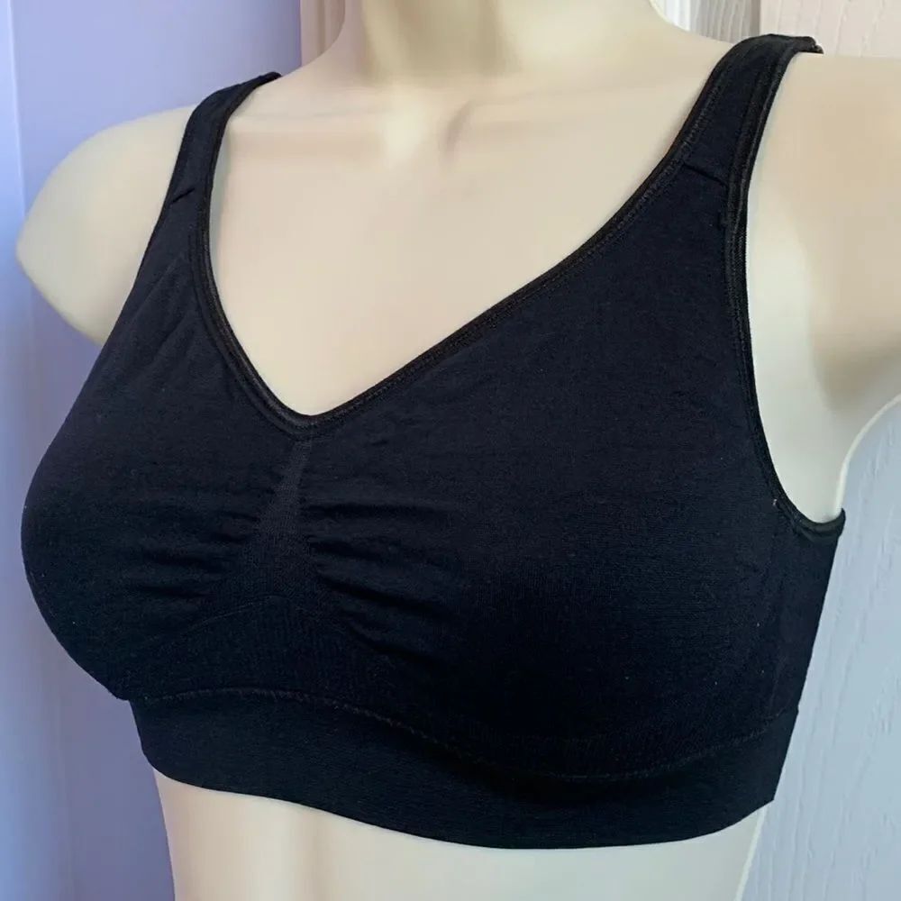 Gloria Vanderbilt No Wire Unlined Seamless Bralette Bra Black S